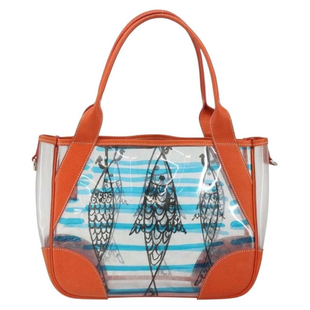 Prada Vinyl Handbag Clear Silver White Synthetic